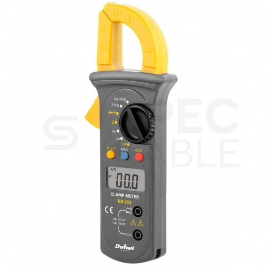 Multimetr cęgowy miernik uniwersalny z wyświetlaczem LCD REBEL RB-202