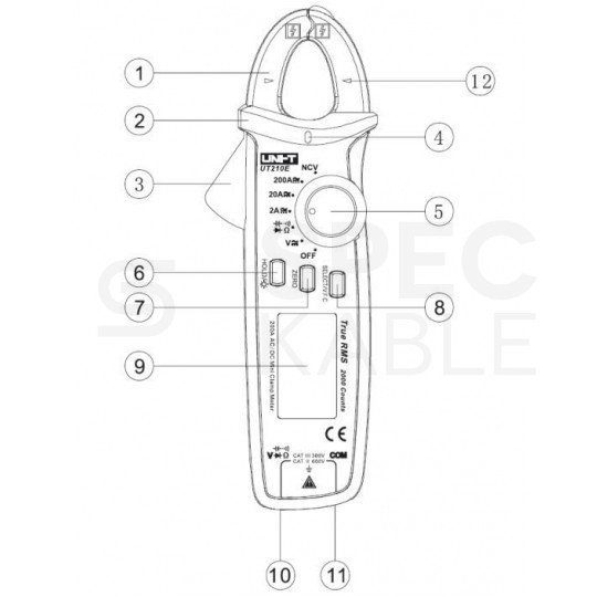 Multimetr cęgowy z autozakresem i pomiarem True RMS miernik uniwersalny z wyświetlaczem LCD UNI-T UT210E