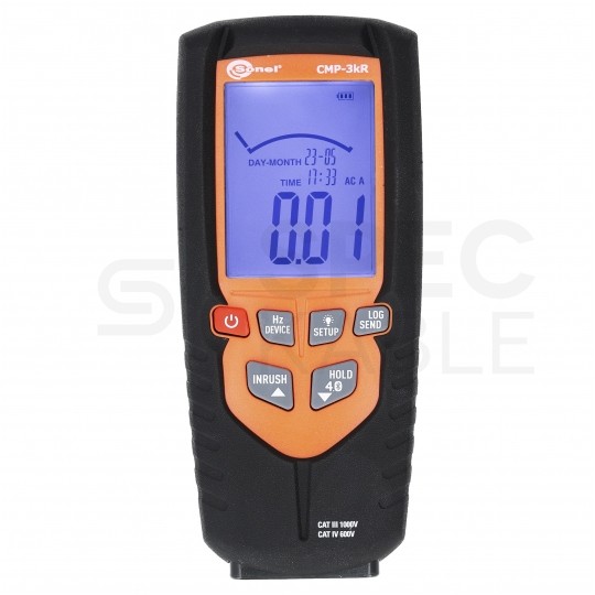 Multimetr cęgowy z autozakresem, pomiarem True RMS i temperatury miernik uniwersalny z wyświetlaczem LCD + Bluetooth SONEL CMP-3kR