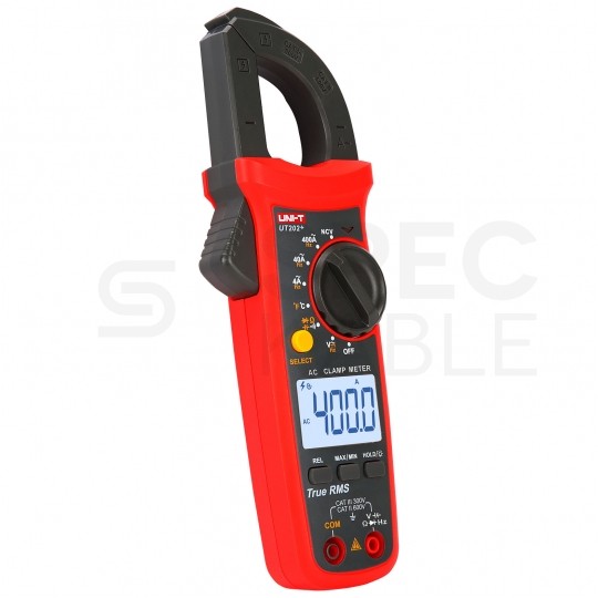 Multimetr cęgowy z autozakresem, pomiarem True RMS i temperatury miernik uniwersalny z wyświetlaczem LCD UNI-T UT202+