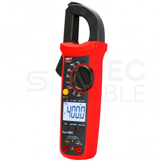Multimetr cęgowy z autozakresem, pomiarem True RMS i temperatury miernik uniwersalny z wyświetlaczem LCD UNI-T UT202+