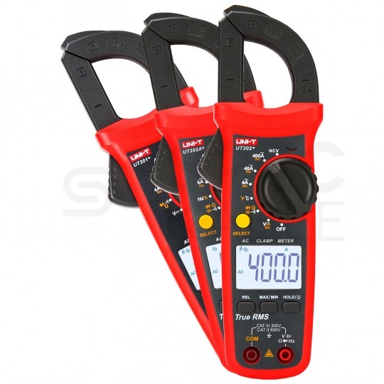 Multimetr cęgowy z autozakresem, pomiarem True RMS i temperatury miernik uniwersalny z wyświetlaczem LCD UNI-T UT202+