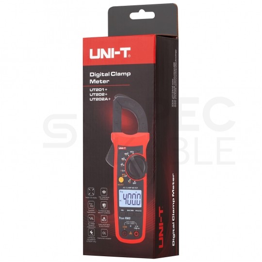 Multimetr cęgowy z autozakresem, pomiarem True RMS i temperatury miernik uniwersalny z wyświetlaczem LCD UNI-T UT202+