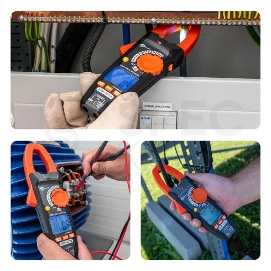 Multimetr cęgowy z niskoimpedancyjnym pomiarem napięcia miernik uniwersalny z wyświetlaczem LCD SONEL CMP-1010