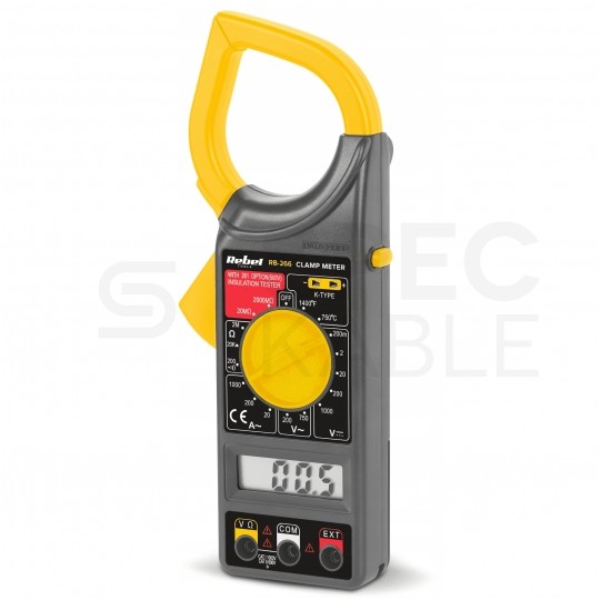 Multimetr cęgowy z pomiarem temperatury i rezystancji izolacji miernik uniwersalny z wyświetlaczem LCD REBEL RB-266