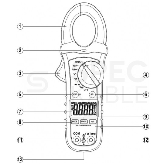 Multimetr cęgowy z pomiarem temperatury miernik uniwersalny z wyświetlaczem LCD SONEL CMP-400
