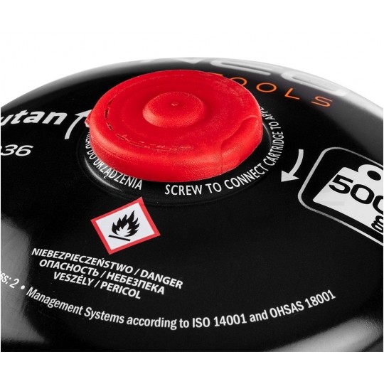 Nabój, kartusz gazowy BUTAN nakręcany 500g NEO 20-036 do palnika, kuchenki turystycznej, lampy lutowniczej, lampy gazowej