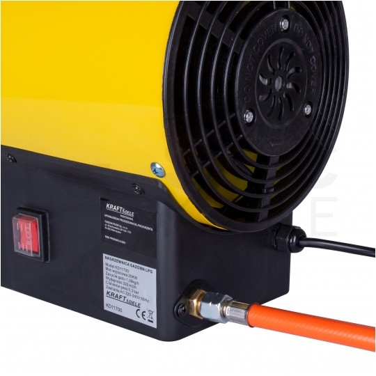 Nagrzewnica gazowa 25kW z termostatem + reduktor i regulacją ustawienia temperatury Kraft&Dele KD11700