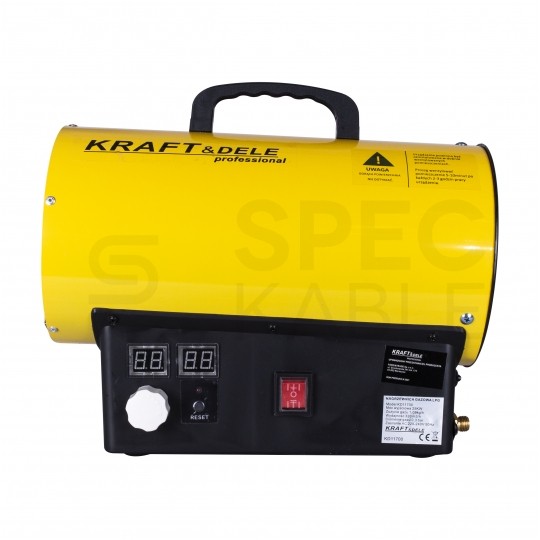 Nagrzewnica gazowa 25kW z termostatem + reduktor i regulacją ustawienia temperatury Kraft&Dele KD11700