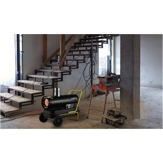 Nagrzewnica olejowa przemysłowa 20kW z odprowadzeniem spalin, zbiornik 38l NEO 90-086