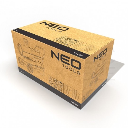 Nagrzewnica olejowa przemysłowa 20kW z odprowadzeniem spalin, zbiornik 38l NEO 90-086