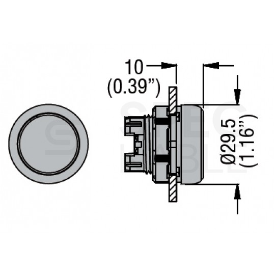 Napęd przycisku sterowniczego z samoczynnym powrotem Czerwony fi:22mm LOVATO