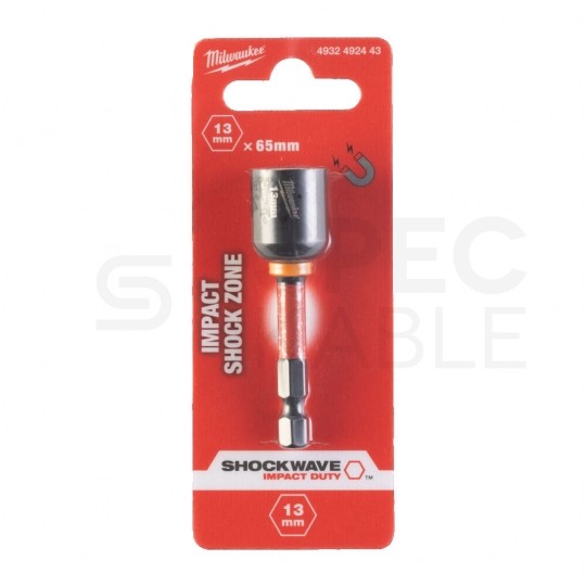 Nasadka udarowa 6-kątna 1/4" magnetyczna adapter HEX 13mm / 65mm Shockwave MILWAUKEE