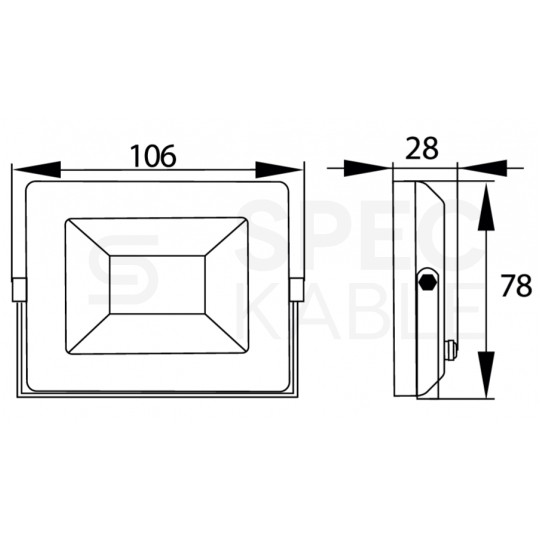 Naświetlacz LED SMD KASTEL 10W 800lm 4000K IP65 czarny NW BEMKO
