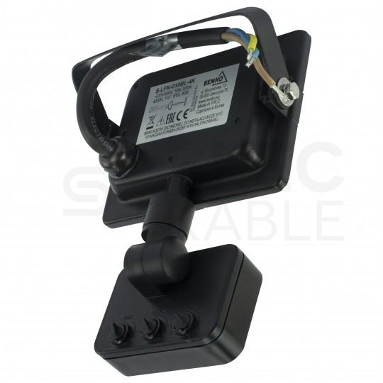 Naświetlacz LED SMD KASTEL 10W 800lm 4000K IP65 czarny, z czujnikiem ruchu PIR NW BEMKO