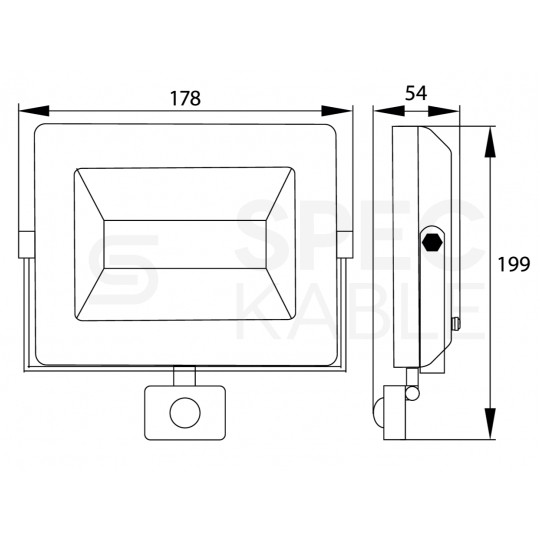 Naświetlacz LED SMD KASTEL 30W 2400lm 4000K IP65 czarny NW BEMKO