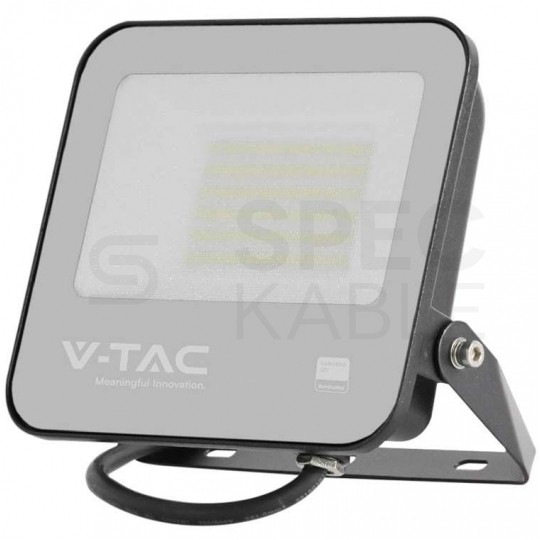 Naświetlacz, projektor LED SMD 50W 6750lm 4000K IP65 czarna barwa CW biała zimna, przewód 1m V-TAC SAMSUNG VT-4455 5 LAT GWARANCJI