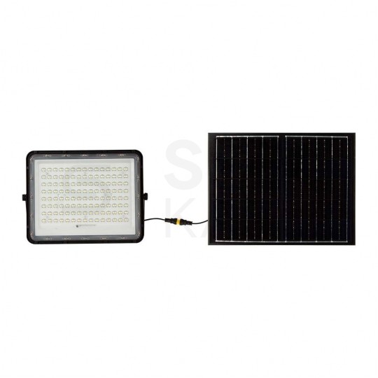 Naświetlacz solarny naścienny LED z czujnikiem zmierzchu 20W 1800lm 4000K 16000mAh czarny barwa NW biała neutralna V-TAC VT-180W