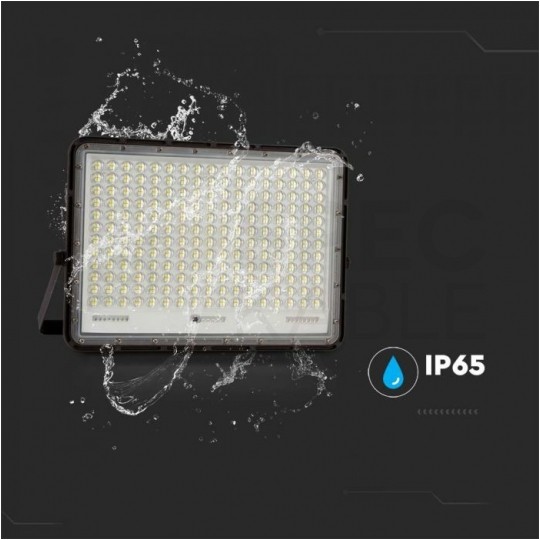 Naświetlacz solarny naścienny LED z czujnikiem zmierzchu 30W 2600lm 4000K 20000mAh czarny barwa NW biała neutralna V-TAC VT-240W