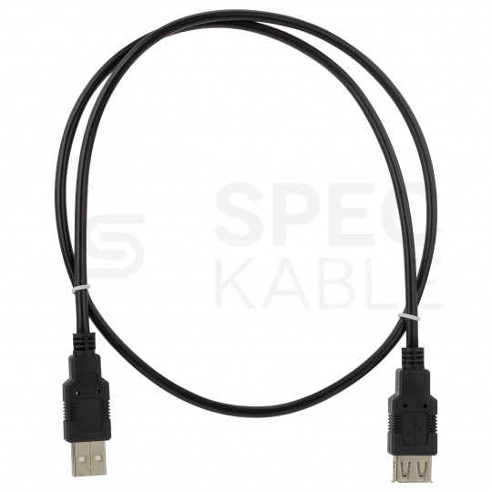 NEKU Kabel przedłużacz USB 2.0 A (wtyk / gniazdo) czarny 0,8m