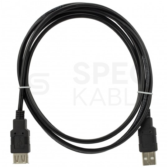 NEKU Kabel przedłużacz USB 2.0 A (wtyk / gniazdo) czarny 1,8m
