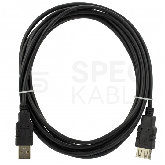 NEKU Kabel przedłużacz USB 2.0 A (wtyk / gniazdo) czarny 3m