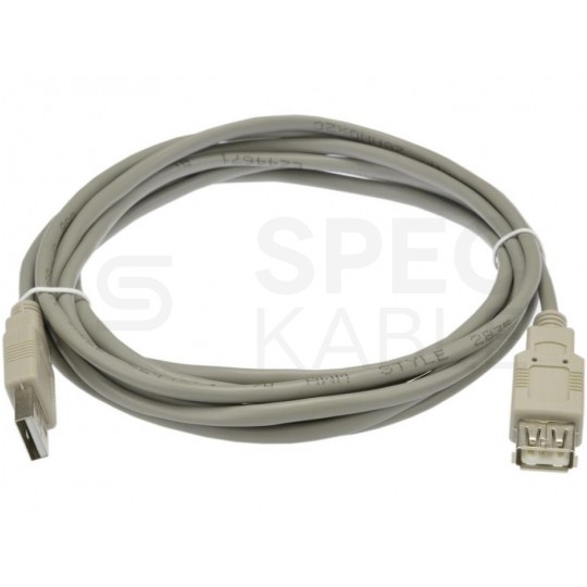 NEKU Kabel przedłużacz USB 2.0 A (wtyk / gniazdo) szary 3m
