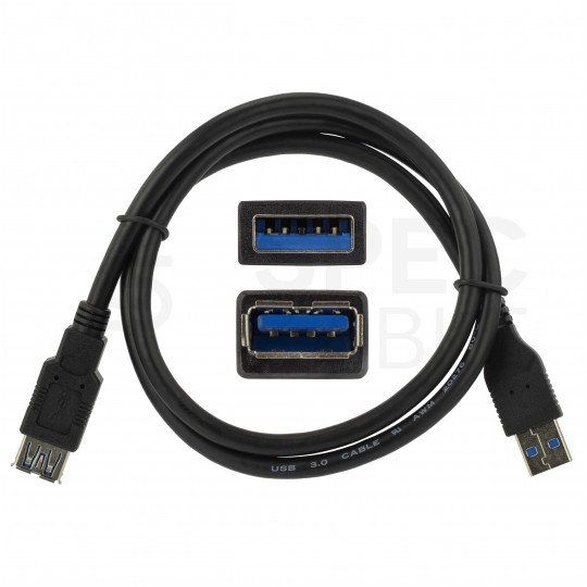 NEKU Kabel przedłużacz USB 3.0 A (wtyk / gniazdo) czarny 0,8m