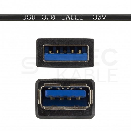 NEKU Kabel przedłużacz USB 3.0 A (wtyk / gniazdo) czarny 0,8m