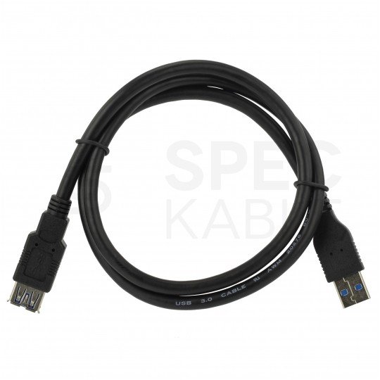 NEKU Kabel przedłużacz USB 3.0 A (wtyk / gniazdo) czarny 0,8m