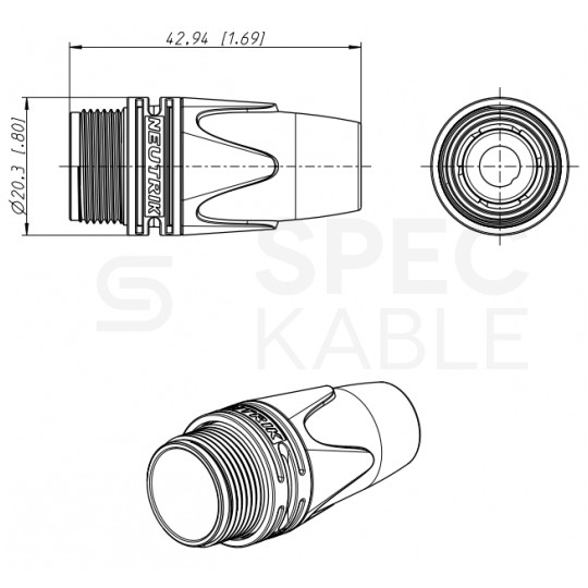 NEUTRIK Dławik zagłuszka do wtyków XLR na kabel 8-10mm BXX-14