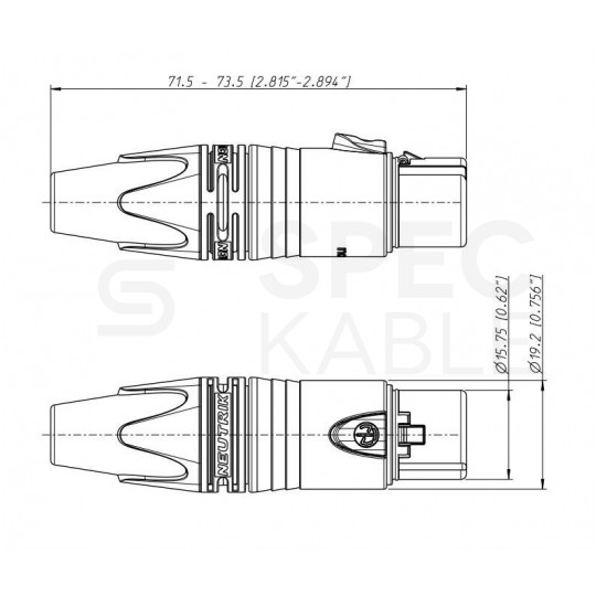 NEUTRIK Gniazdo mikrofonowe XLR (3-pin) na kabel do 8,0mm pozłacane czarne NC3FXX-B