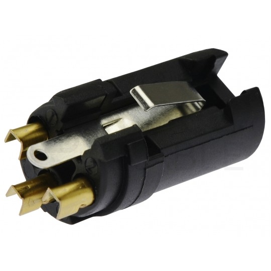 NEUTRIK Gniazdo mikrofonowe XLR (3-pin) na kabel do 8,0mm pozłacane czarne NC3FXX-B