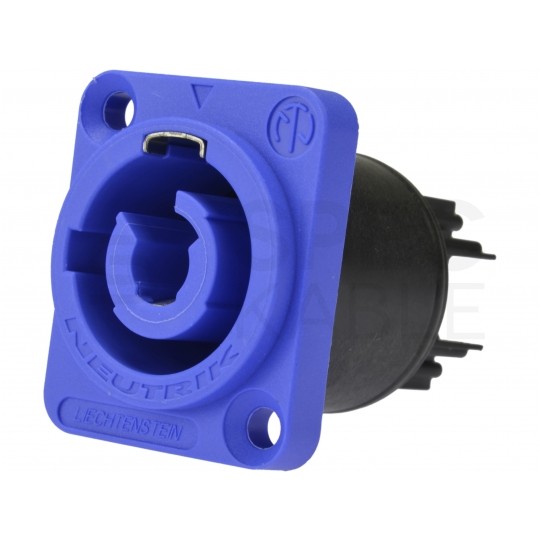 NEUTRIK Gniazdo tablicowe panelowe zasilające PowerCON 3-pin (2+PE) 20A 250V niebieskie NAC3MPA-1