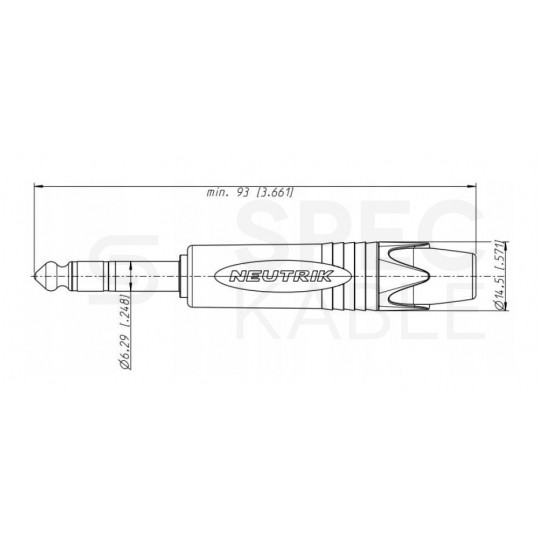 NEUTRIK Wtyk instrumentalny Jack 6,3mm Stereo na kabel do 7,0mm niklowany czarny NP3X-BAG
