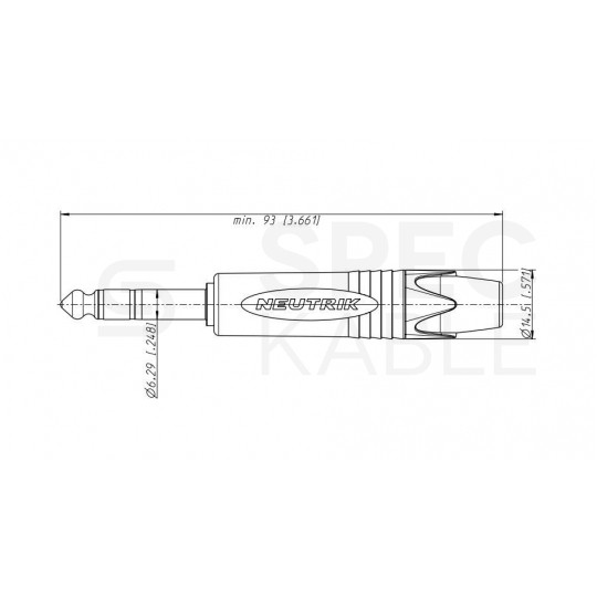 NEUTRIK Wtyk instrumentalny Jack 6,3mm Stereo na kabel do 7,0mm pozłacany czarny NP3X-B