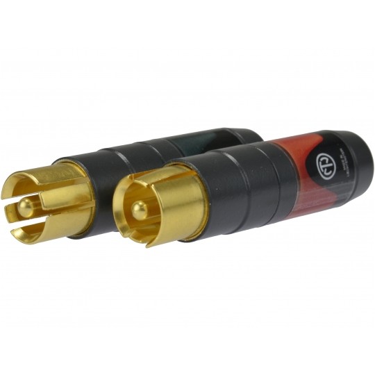 NEUTRIK Wtyk RCA Cinch HQ na kabel do 7,3mm pozłacany czarny NF2C-B/2 Komplet 2 sztuk (czarny + czerwony)
