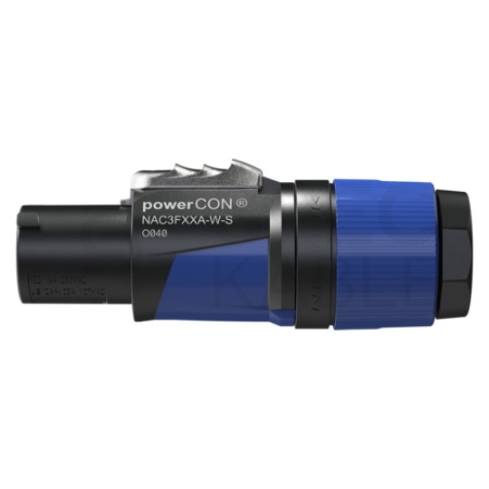 NEUTRIK Wtyk zasilający powerCON 20A 230V [2P+Z] niebiesko-czarny na kabel 6,0 do 12,0mm NAC3FXXA-W-S