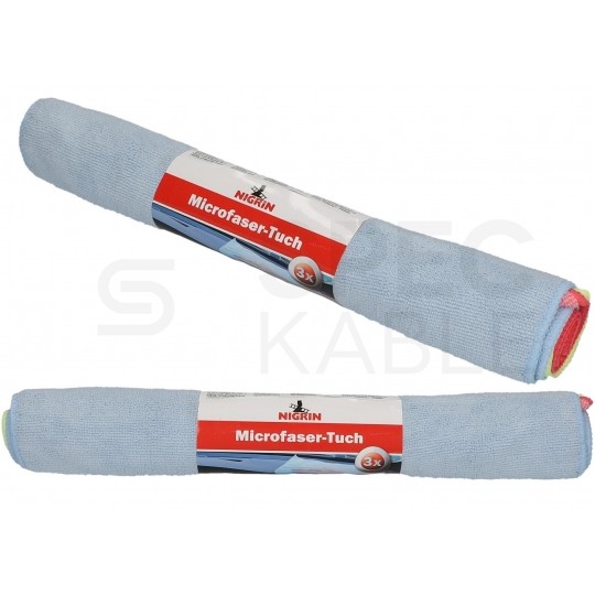 NIGRIN Zestaw uniwersalnych ściereczek 40x30cm z Mikrofibry 3 sztuki