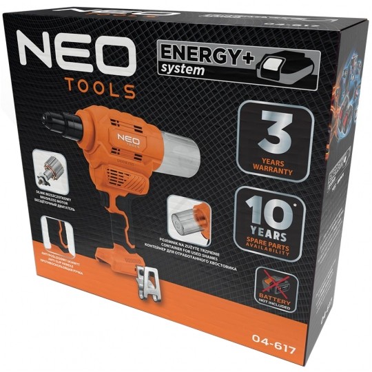 Nitownica akumulatorowa 18V 12000N o średnicy nitów 2,4 - 6,4mm bez akumulatora ENERGY+ NEO 04-617