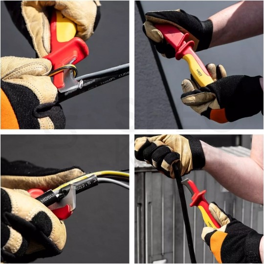 Nóż monterski ze stopką do ściągania izolacji dla elektryka 1kV 180mm NEO 01-553