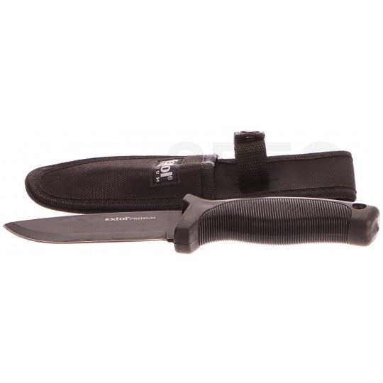 Nóż myśliwski ze stali nierdzewnej (rękojeść z tworzywa ABS) 230/110mm + etui Premium EXTOL