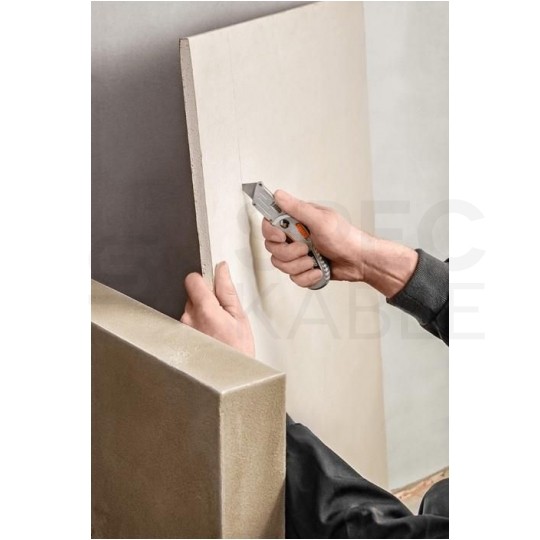 Nóż składany 2w1 uniwersalny z ostrzem trapezowym, zestaw etui i ostrza 5szt. NEO 63-710