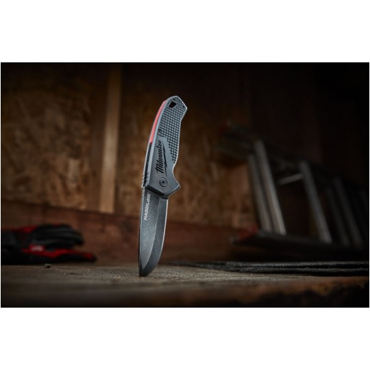 Nóż składany ze stali D2 Premium gładki finka 64mm HARDLINE MILWAUKEE