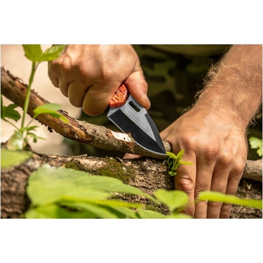 Nóż taktyczny ze stali nierdzewnej (rękojeść aluminiowa) 200/90mm FULL-TANG + krzesiwo, etui 2w1 NEO 63-109