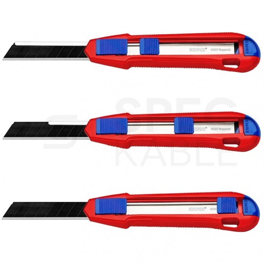 Nóż z łamanym ostrzem 18mm CutiX KNIPEX 90 10 165 BK