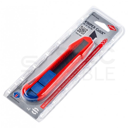 Nóż z łamanym ostrzem 18mm CutiX KNIPEX 90 10 165 BK