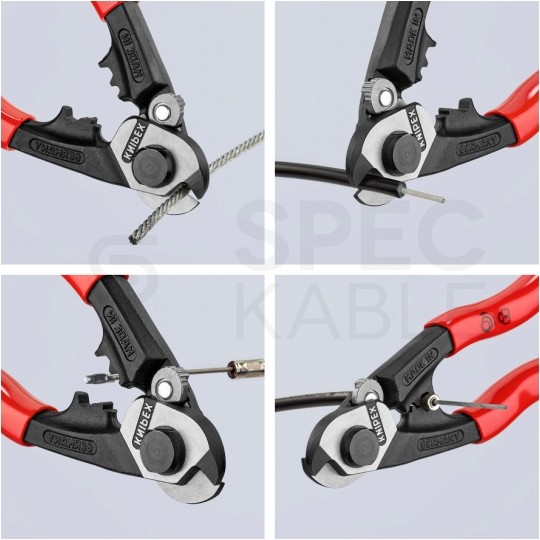Nożyce do cięcia drutów i lin stalowych (do 5mm) powlekane 190mm KNIPEX 95 61 190