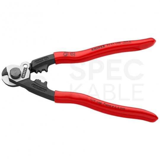 Nożyce do cięcia drutów i lin stalowych (do 5mm) powlekane 190mm KNIPEX 95 61 190