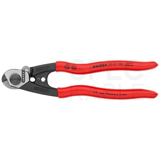 Nożyce do cięcia drutów i lin stalowych (do 5mm) powlekane 190mm KNIPEX 95 61 190
